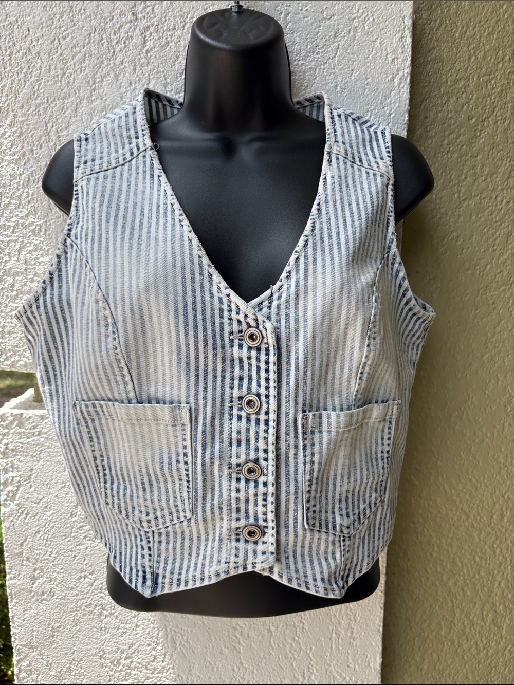 RE generation Celebrity Pink Distressed Denim Vest